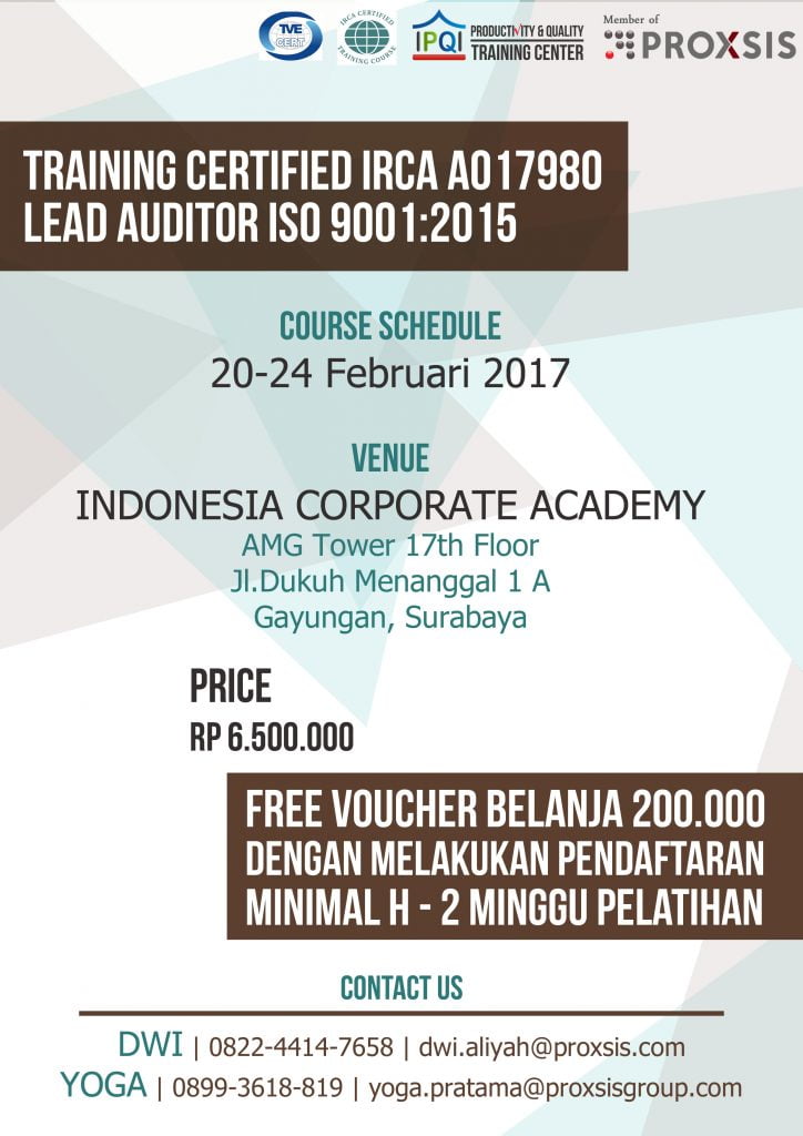training Certified IRCA Lead Auditor ISO 9001 2